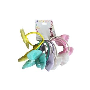 Claire's Club Glitter Bow Hair Ties Yellow Pink White Purple Green Pack Of 10